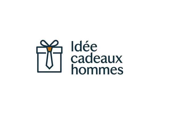 un logo professionnel épuré , au nom de "idéé cadeaux hommes" qui va avec le style du site internet